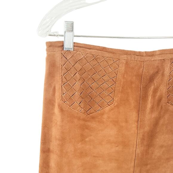 Willi Smith Women's Leather Skirt Jacket Set Western Size Large Tan - Picture 16 of 16